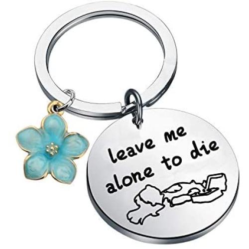 MAOFAED Funny Lilo Gift Leave Me Alone to Die Movie Theme Gift Hibiscus Charm Jewelry Gift for Fan
