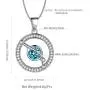 Aurora Tears Zodiac Constellation Necklaces Women 925 Sterling Silver Crystal Birthstone Pendant Cubic Zirconia Birth Jewelry Charm Dating Jewelry