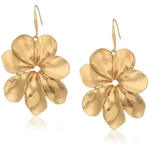 Robert Lee Morris Womens Sculptural Flower Gold Drop Earrings, One Size Robert Lee Morris Womens Sculptural Flower Gold Drop Earrings, One Size