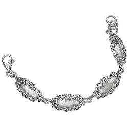 925 Sterling Silver Lace Station Bracelet by Paz Creations Fine Jewelry, Made in Israel