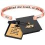 Inspirational Graduation Gifts Cuff Bracelet - Engraved Inspirational Bracelet Cuff with 2021 Graduation Grad Cap She Believed She Could So She Did Bracelet Graduation Friendship Gifts for Her 2021