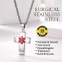 U7 Free Engrave Medical Alert ID Necklace Womens Mens Personalized Emergency Identification Jewelry Stainless Steel / 18K Gold Plated Customized Allergery/Name/Diabetes Pacemaker Dog Tags Pendant,22''