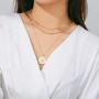 Layered Gold Coin Necklaces for Women, 14K Gold Plated Coin Pendant Vintage Medallion Necklace Heart Crescent Rope Chain Herringbone Snake Cuban Paperclip Chain Coin Necklaces for Women Jewelry