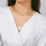Layered Gold Coin Necklaces for Women, 14K Gold Plated Coin Pendant Vintage Medallion Necklace Heart Crescent Rope Chain Herringbone Snake Cuban Paperclip Chain Coin Necklaces for Women Jewelry