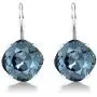 925 Sterling Silver 10MM Cushion Blue Earrings Made with Swarovski Crystals 925 Sterling Silver 10MM Cushion Blue Earrings Made with Swarovski Crystals