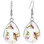 Earrings/Hummingbird Tear drop Earring Glass Dome Photo Jewelry Bird Art Earrings