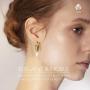 Vogale Pearl Earrings for Women, 925 Silver 18k Gold Plated Braided Dangle Pearl Stud Earrings, Noble Handmade Exquisite Open Hoop Earrings, Gold Small Hoop Hypoallergenic Rounded Earrings