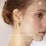 Vogale Pearl Earrings for Women, 925 Silver 18k Gold Plated Braided Dangle Pearl Stud Earrings, Noble Handmade Exquisite Open Hoop Earrings, Gold Small Hoop Hypoallergenic Rounded Earrings