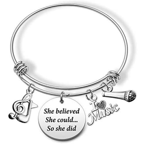 Eigso Music Themed Bracelet Music Charm Jewelry Music Lover Gifts Singer Gift Music Teacher Bracelet