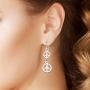 Big Apple Hoops - Mothers Day Jewelry Lightweight Double Peace Sign Drop Dangle Earrings Made from Real Solid 925 Sterling Silver in 3 Color Rose, Silver or Gold with Protective Electrocoated Finish for Anti-Tarnish