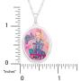 JoJo Siwa Jewelry for Girls, Silver Plated Girls Never Quit Oval Pendant Necklace, 18'' Chain
