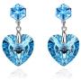 Cube Swarovski Crystal Heart Drop Dangle Earrings for Women Sterling Silver Stud Earrings Hypoallergenic