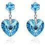 Cube Swarovski Crystal Heart Drop Dangle Earrings for Women Sterling Silver Stud Earrings Hypoallergenic Cube Swarovski Crystal Heart Drop Dangle Earrings for Women Sterling Silver Stud Earrings Hypoallergenic