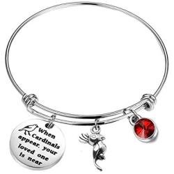 SEIRAA Memorial Jewelry When Cardinals Appear Your Loved One is Near Family Loss Remembrance Sympathy Gift