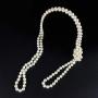 Art Deco Fashion Faux Pearls Necklace 1920s Pearls Necklace Gatsby Accessories Vintage Costume Jewelry Cream Long Necklace for Women