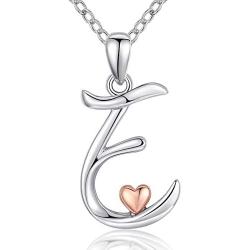 CELESTIA Initial Sterling Silver Necklaces for Women, Letter Heart Pendant Necklace 26 Alphabet Jewelry Personalized Gifts - 18 Chain