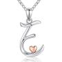 CELESTIA Initial Sterling Silver Necklaces for Women, Letter Heart Pendant Necklace 26 Alphabet Jewelry Personalized Gifts - 18 Chain