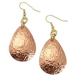 Hammered Copper Drop Earrings By John S Brana Handmade Jewelry Durable Copper Earrings