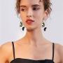DAMLENG Fashion Bohemain Handmade Multicolor Beaded Dangle Drop Hoop Earrings for Women Girls Statement Unique Nation Earring Jewelry Gifts