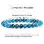 Natural Semi-Precious Gemstone Beaded Stretch Bracelet 8mm Round Beads Chakra Crystal Healing Jewelry for Women Men 7''