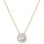 PAVOI 14K Gold Plated Post Faux Diamond Round Solitaire Pendant Halo Necklace | Gold Necklace for Women | Slider Adjustable