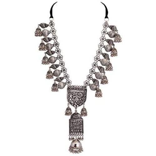 Zephyrr Tribal/Banjara Long Necklace For Women W/Jhumki Tassels Casual Jewelry