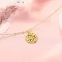 KissYan Birth Flower Necklace, 18K Gold Plated Embossed Disk Karma Circle Coin Necklace Dainty Birth Month Floral Necklaces Simple Minimalist Delicate Birthday Jewelry Gift for Her KissYan Birth Flower Necklace, 18K Gold Plated Embossed Disk Karma Circle Coin Necklace Dainty Birth Month Floral Necklaces Simple Minimalist Delicate Birthday Jewelry Gift for Her