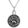 Sug Jasmin Pet Ashes Necklace URN Cremation Dog Paw Memorial Pendant Jewelry with Fill Kit