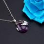 Bivei Vintage Wire Wrap Butterfly Gemstone Rose Quartz Amethyst Opalite Healing Crystal Pendant Necklace