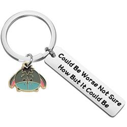 FAADBUK Funny Winnie The Pooh Quotes Inspired Keychain Movie Love Gift Could Be Worse Not Sure How But It Could Be Jewelry Friendship Gift