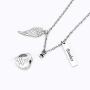 BGAFLOVE Heart Urn Necklace for Ashes with Wings Cremation Jewelry for Ashes -Your Wings were Ready But My Heart was Not