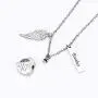 BGAFLOVE Heart Urn Necklace for Ashes with Wings Cremation Jewelry for Ashes -Your Wings were Ready But My Heart was Not