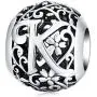 BAMOER 925 Sterling Silver Letter Retro Charms Openwork Alphabet Round Beads Fit Pandora Bracelet BAMOER 925 Sterling Silver Letter Retro Charms Openwork Alphabet Round Beads Fit Pandora Bracelet