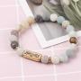 YINI 3 Pcs Natural Volcanic Stone Friendship Bracelets Handmade Beaded Stretch Bracelets