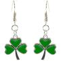 Shamrock Green Dangle Earrings: Green Clover Dangling Earrings for Women - St Patricks Day Accessories