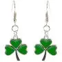Shamrock Green Dangle Earrings: Green Clover Dangling Earrings for Women - St Patricks Day Accessories