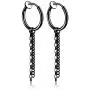Fusamk Fashion Stainless Steel Long Chain Dangle Earrings Tube Clip On Earrings