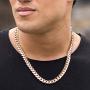 LIFETIME JEWELRY 11mm Cuban Link Chain Necklace for Men & Teen 24k Gold Plated