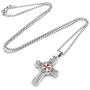 Zysta Stainless Steel Knights Templar Cross Sturdy Women Mens Pendant Necklace with 24 inches Chain Link