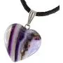 Steampunkers USA Big Heart Collection - 20mm Classic Purple Agate White Clear Stripe - 20-22 inch Black Cord – Crystal Gemstone Carved Necklace Charm Handmade Steampunkers USA Big Heart Collection - 20mm Classic Purple Agate White Clear Stripe - 20-22 inch Black Cord – Crystal Gemstone Carved Necklace Charm Handmade