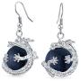 Fashion Rainbow Gemstones Crystal Opalite Translucent Round Ball Dangle Orb Asian Dragon Earrings For Women For Teen