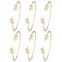 Finrezio 6 PCS Leaf Bangle Bracelets for Women Girls Simple Cuffs Sister Bridesmaid Bracelets for Bridal Wedding Jewelry Stretch, 3 Colors