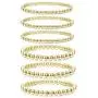 HAIAISO 14K Gold Plated Bead Ball Bracelet for women, Stackable Adjustable Elastic Beaded Bracelet for Women Girls Jewelry Gift