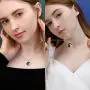 SISMIURRA Zodiac Coin Pendant Necklace 18K Gold Plated Lapis Lazuli 5A CZ 12 Constellation Necklace Personalized Jewelry for Women