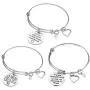Teacher Appreciation Gift Idea - 3PCS Stainless Steel Expendable Inspirational Bangle Bracelet Set, Best Teacher Jewelry, Thank You Gifts for Women, Christmas Birthday (3PCS)