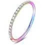 Gnznzko 16G Hypoallergenic Nose Rings Stainless Steel Hinged Seamless Septum Hoop Nose Ring Cartilage Daith Tragus Clicker Retainer Body Piercing Jewelry Clear CZ