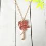 MANZHEN Delicate Rhinestone Pink Flamingo Bird Pendant Necklace Gifts for Women