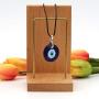 Evil Eye Pendant Necklace For Women Men, Glass Leather Rope Chain Necklace Teen Girls Turkish Protact Lucky Jewelry (2 pcs)