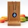 Evil Eye Pendant Necklace For Women Men, Glass Leather Rope Chain Necklace Teen Girls Turkish Protact Lucky Jewelry (2 pcs)