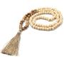 BALIBALI 8MM Semi-Precious Gem Stones Wood Mala Bead Necklace Multicolor Tassel Charms Chain Necklace Handmade Beaded Pendant Necklace for Women Men